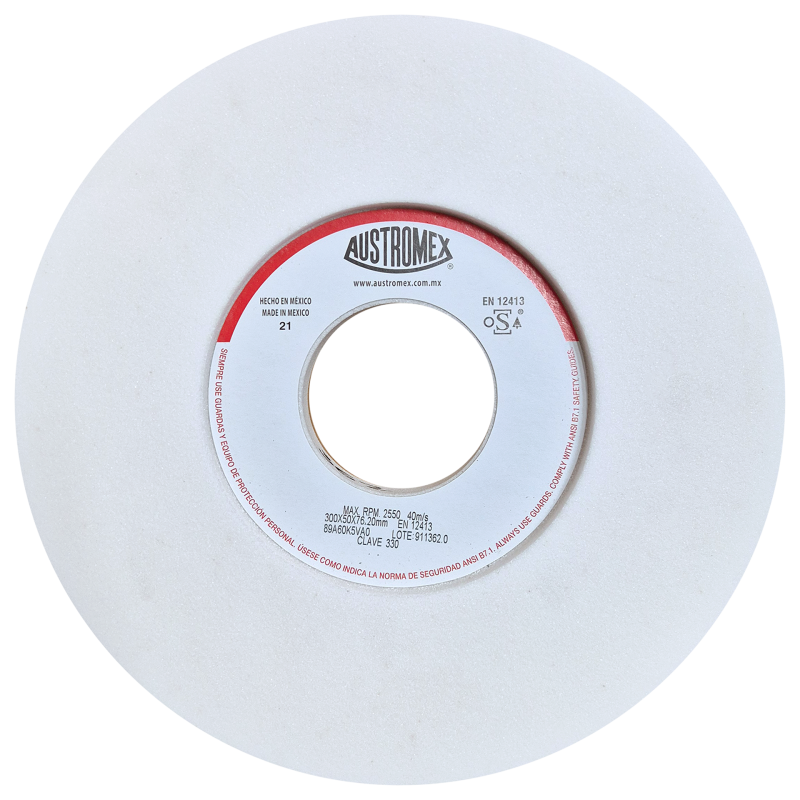 Rueda Abrasiva de 300 x 50 x 76.20 mm para rectificar superficies planas y cilíndricas