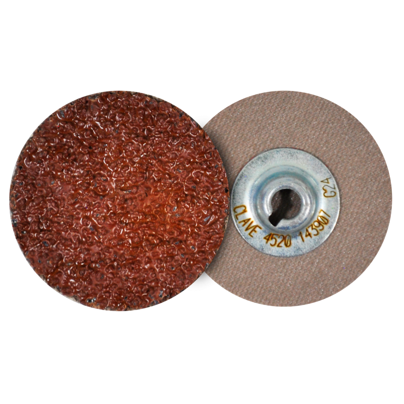 Disco de lija de cambio rápido (SPIN-ON), especificación TUAX - 24, grano óxido de aluminio, de 38 mm
