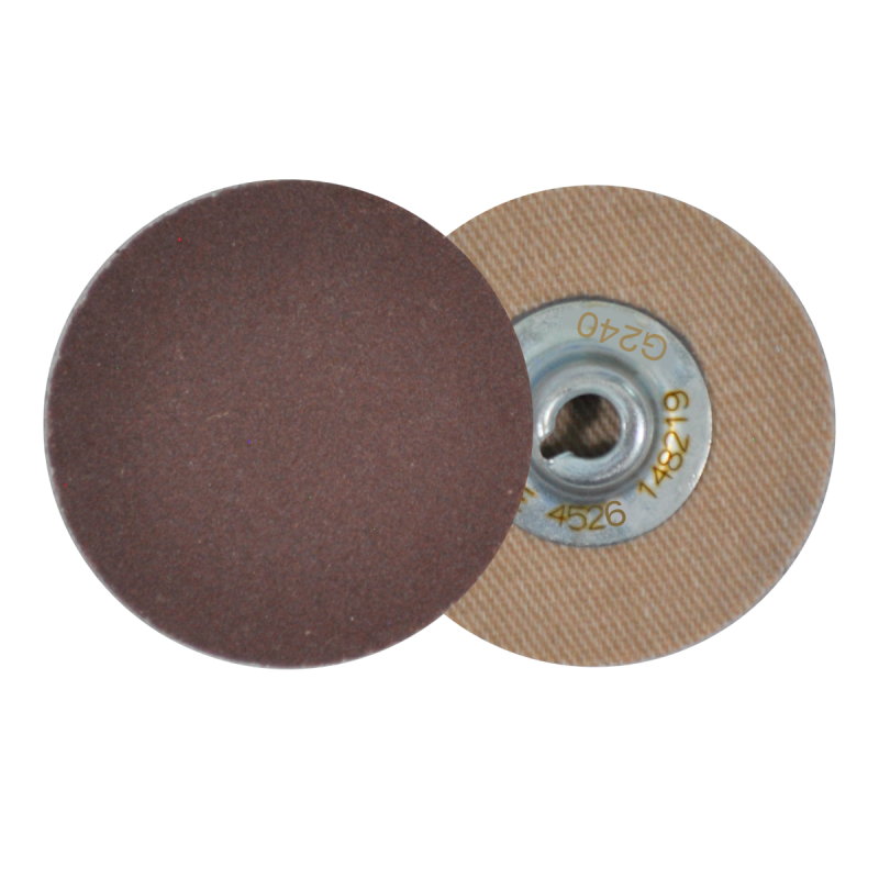 Disco de lija de cambio rápido (SPIN-ON), especificación TUAX - 240, grano óxido de aluminio, de 38 mm