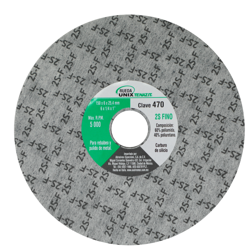 Disco unix de carburo de silicio grano fino de 150 x 6 x 25.4 mm