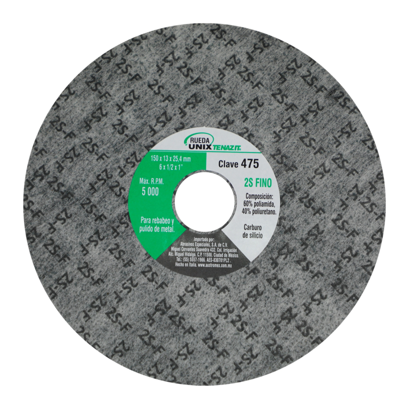 Disco unix de carburo de silicio grano fino de 150 x 13 x 25.4 mm