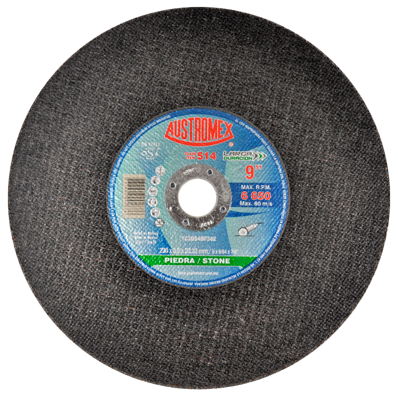 Disco abrasivo de 230 x 3.5 x 22.23 mm para corte de piedra, azulejo, mármol y concreto 