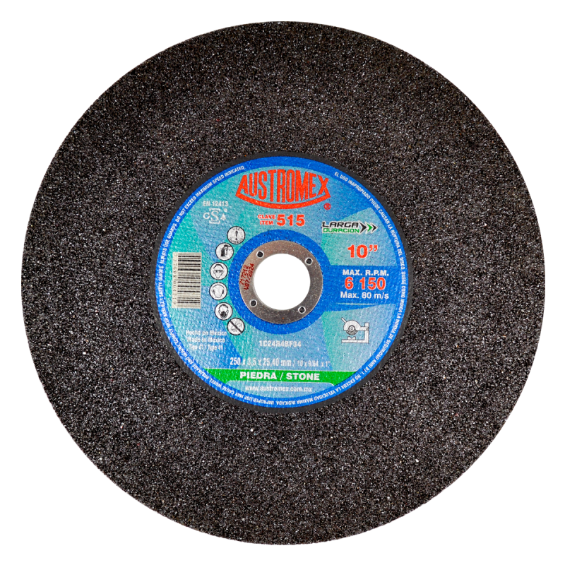 Disco abrasivo para corte de piedra, azulejo, mármol y concreto de 250 x 3.5 x 25.40 mm