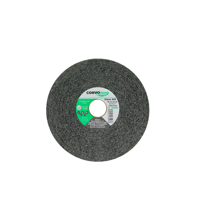 Rueda convo de carburo de silicio Grueso de 150 x 50 x 25.4 mm