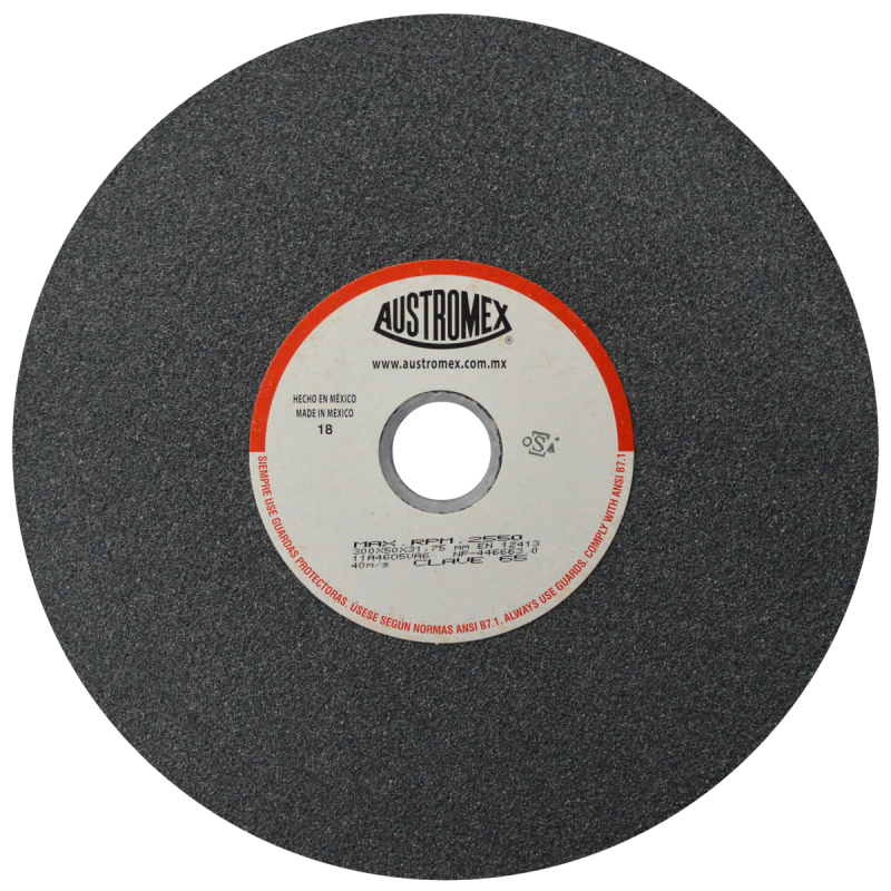 Rueda Abrasiva para esmerilar todo tipo de acero, hierro forjado de 300 x 50 x 31.75 mm