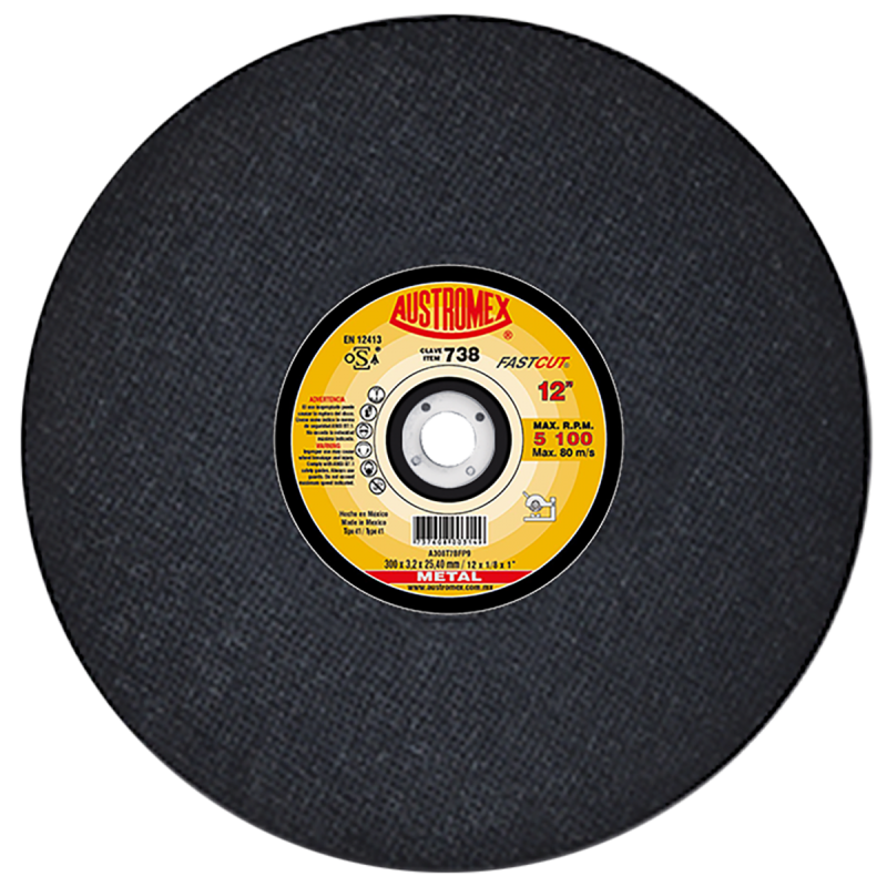 Disco abrasivo para corte de acero y fundiciónde 300 x 3.2 x 25.40 mm