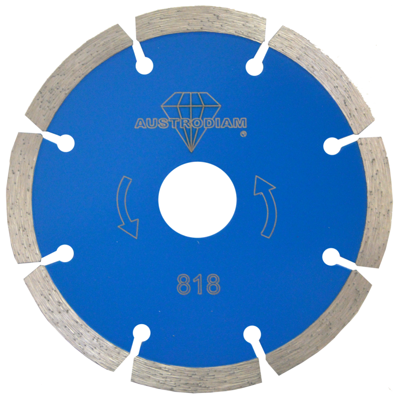 Disco de diamante de 115 x 2.2 x 22.2 mm para corte de materiales de construcción en general como concreto, ladrillo, mármol y otras piedras naturales, excepto granito y cantera