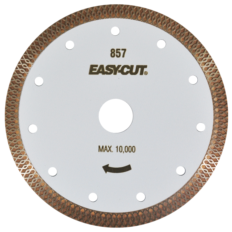Disco de diamante turbo de 150 x 1.7 x 22.23 mm para corte de cuarcita y loseta dura.