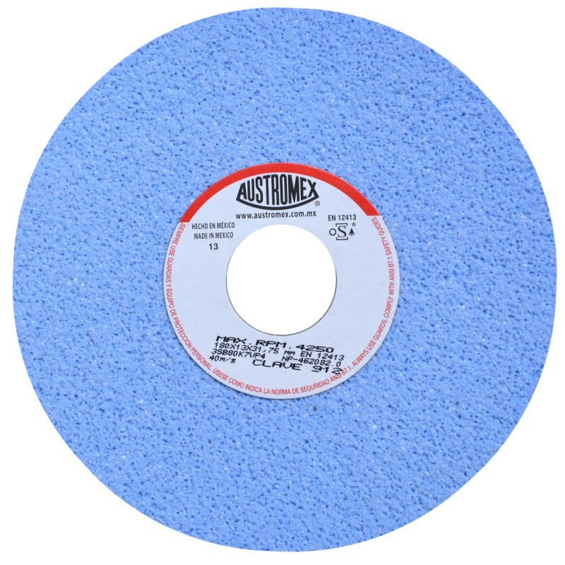 Rueda Abrasiva de 180 x 13 x 31.75 mm para afilado y rectificado de acero