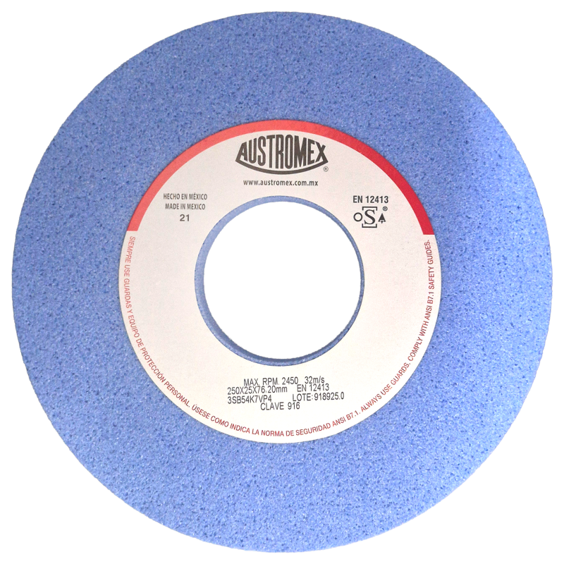 Rueda Abrasiva de 250 x 25 x 76.20 mm para afilado y rectificado de acero