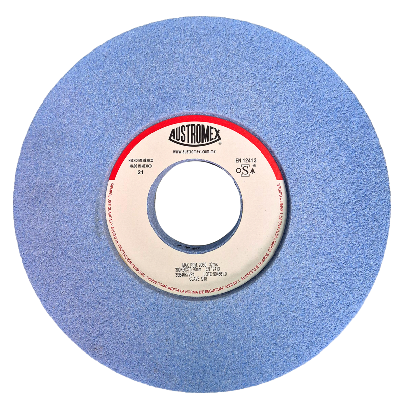 Rueda Abrasiva de 300 x 50 x 76.20 mm para afilado y rectificado de acero