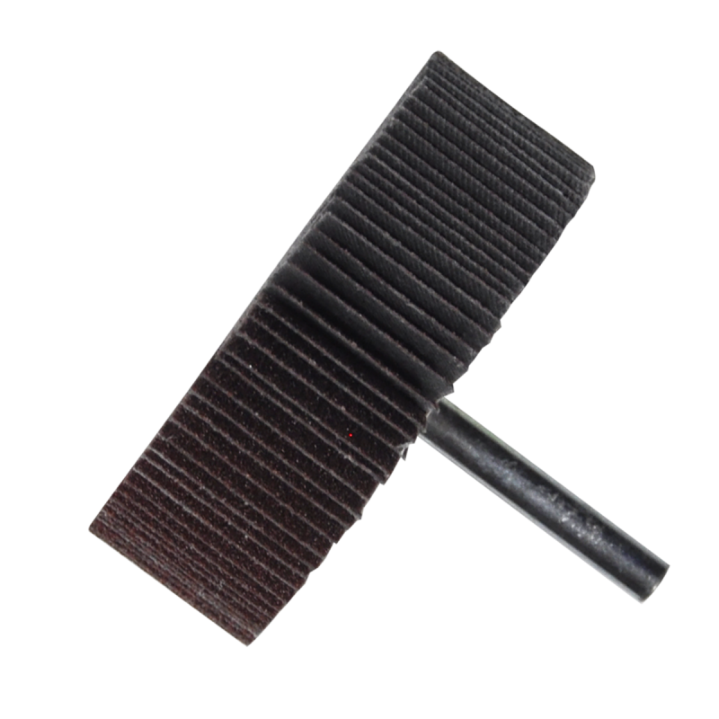 Rueda flap con vástago de óxido de aluminio, grano 40, de 75 x 25 x 6.4 mm