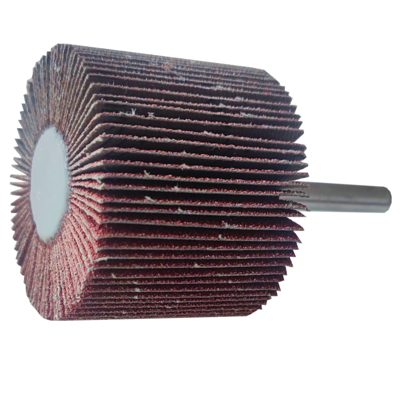 Rueda flap con vástago de óxido de aluminio, grano 60, de 50 x 40 x 6.4 mm