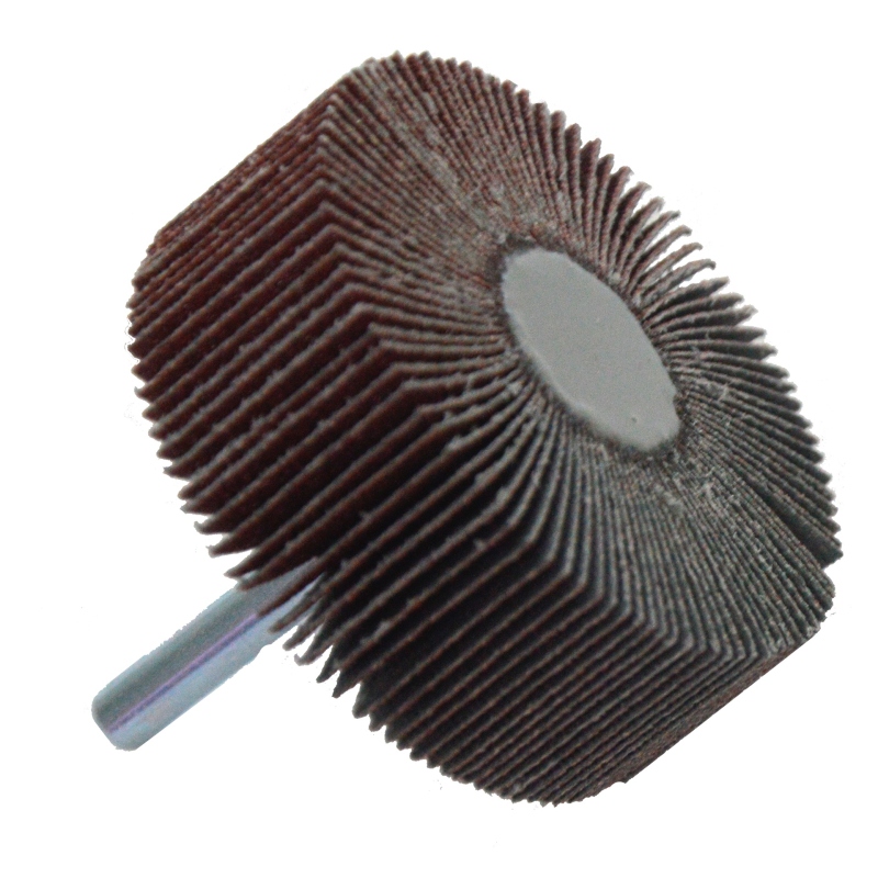 Rueda flap con vástago de óxido de aluminio, grano 80, de 65 x 25 x 6.4 mm