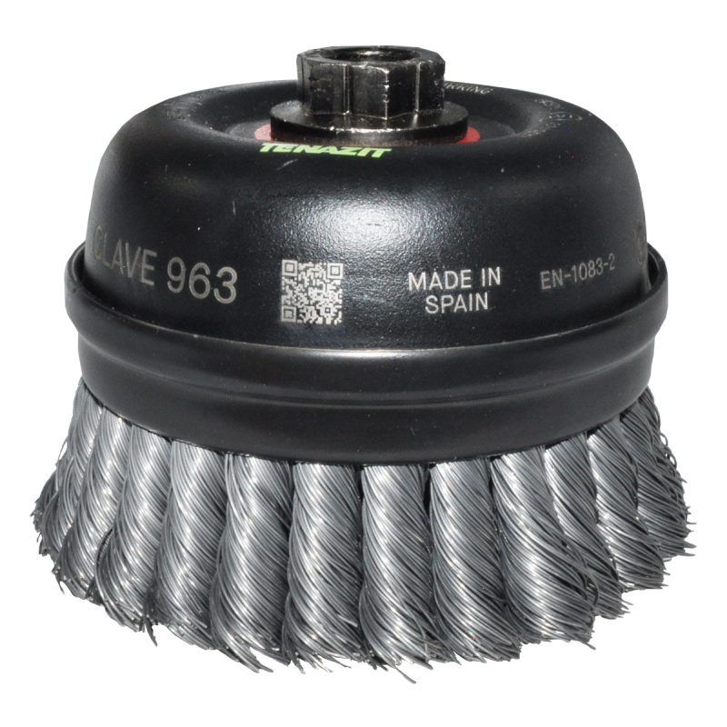 Cepillo tipo copa trenzado de 125 x 0.508 x MR mm para limpieza de metales y eliminación de soldadura, pintura, óxido, corrosión, fundición y cualquier adherencia