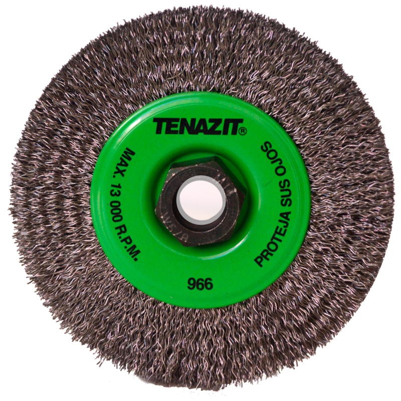 Cepillo circular ondulado de 115 x 0.35 x MR mm para limpieza de superficies metálicas y remoción de soldadura, pintura, corrosión, fundición y cualquier adherencia