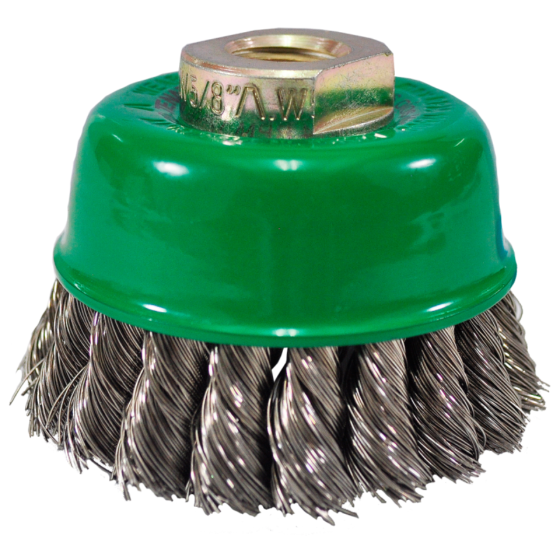 Cepillo tipo copa trenzado de 75 x 0.356 x MR mm para limpieza de acero inoxidable y eliminación de soldadura, pintura, óxido, corrosión, fundición y cualquier adherencia