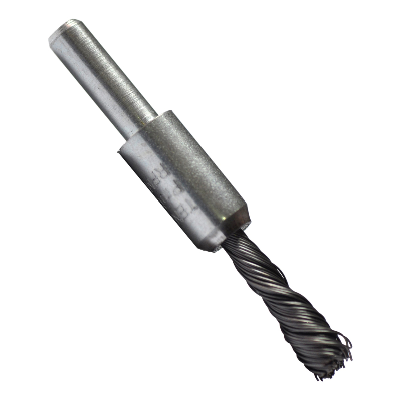 Cepillo trenzado con vástago de 10 x 0.35 x 6.4 mm para limpieza de superficies metálicas y remoción de soldadura, óxido, pintura, barniz, plástico y cualquier imperfección