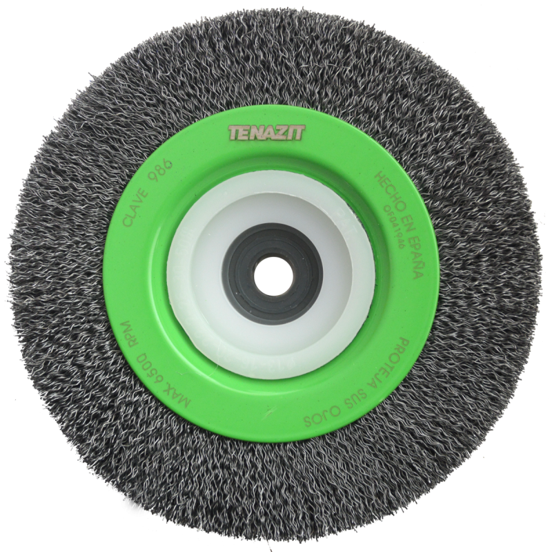 Cepillo circular ondulado de 150 x 0.356 x ME mm para limpieza de superficies metálicas y remoción de soldadura, pintura, corrosión, fundición y cualquier adherencia